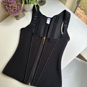 Black Zippered Corset Top